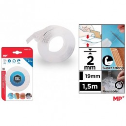 PEGAMENTO DE DOBLE CARA TRANSPARENTE 2MM X 1.5MT