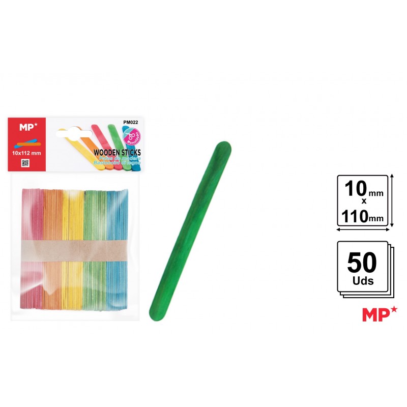PALO DE MADERA MINI COLORES 10x112mm MP