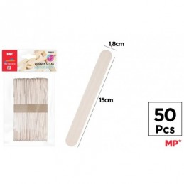 PALO DE MADERA 18x150MM COLOR NATURAL 50 PIEZAS