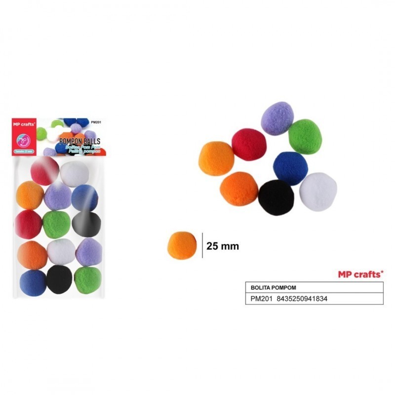 BOLITA POMPON DE COLORES SURTIDOS