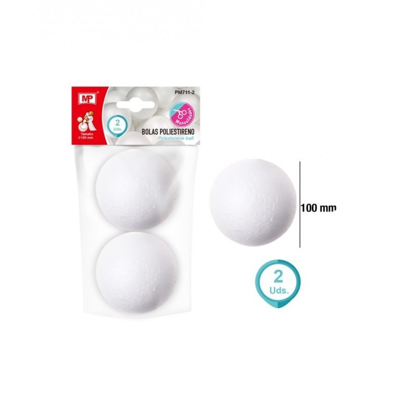 BOLA DE POLESTIRENO 100MM 2 UDS