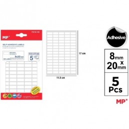 ETIQUETAS BLANCAS 8x20mm 350 UDS