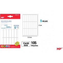 ETIQUETAS BLANCAS 13x50mm 105 UDS