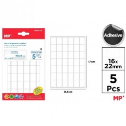 ETIQUETAS BLANCAS 16x22mm 210UDS 5 HOJAS