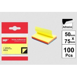 NOTAS ADHESIVAS NEON 50x75mm 100 HOJAS