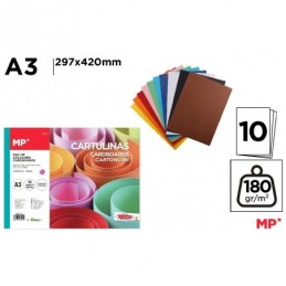 BLOC DE CARTULINA COLOR A3 10 HOJAS 180GR