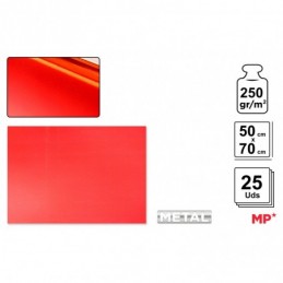 CARTULINA METALIZADA ROJO 50x70cm 250GR