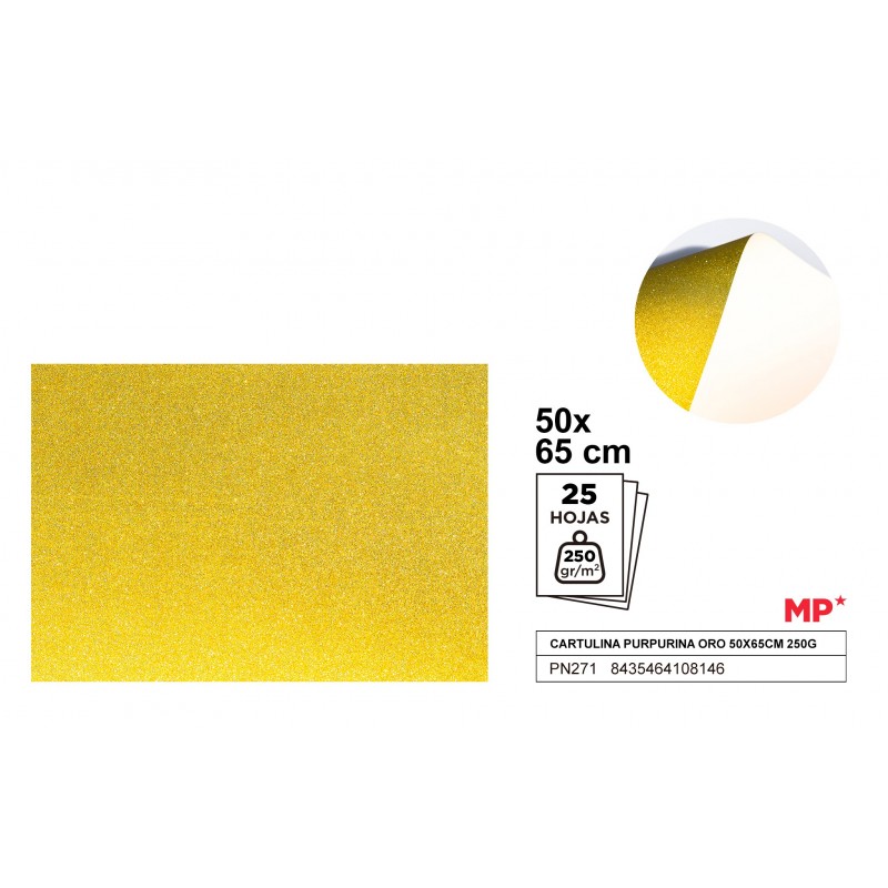 CARTULINA PURPURINA ORO 50x70CM 250GR