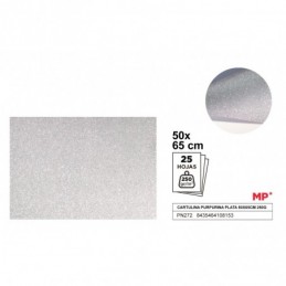 CARTULINA PURPURINA PLATA 50x70CM 250GR