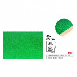 CARTULINA PURPURINA VERDE 50x70CM 250GR