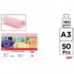 CARTULINA A3 PAQUETE 50 HOJAS ROSA