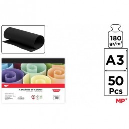 CARTULINA A3 PAQUETE 50 HOJAS NEGRO