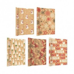 PAPEL REGALO ROLLO 70x150 KRAFT NAVIDAD