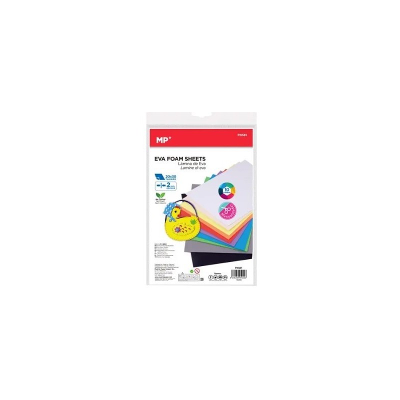 GOMA EVA SURTIDA 20x30 10 COLORES