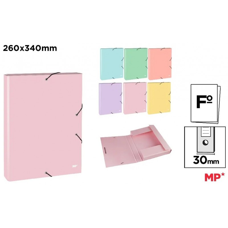 CARPETA ARCHIVO CON SOLAPA Y GOMA PASTEL