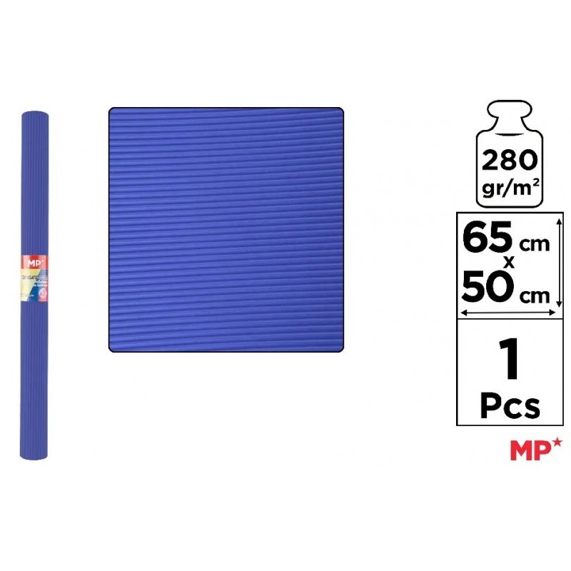 PAPEL ONDULADO COLOR AZUL