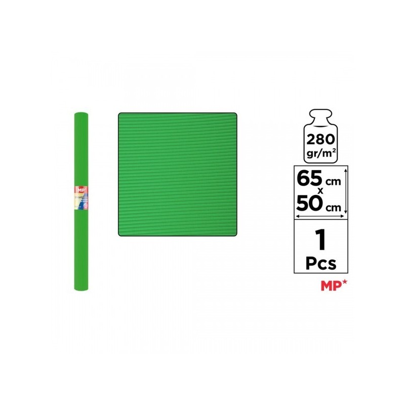 PAPEL ONDULADO COLOR VERDE