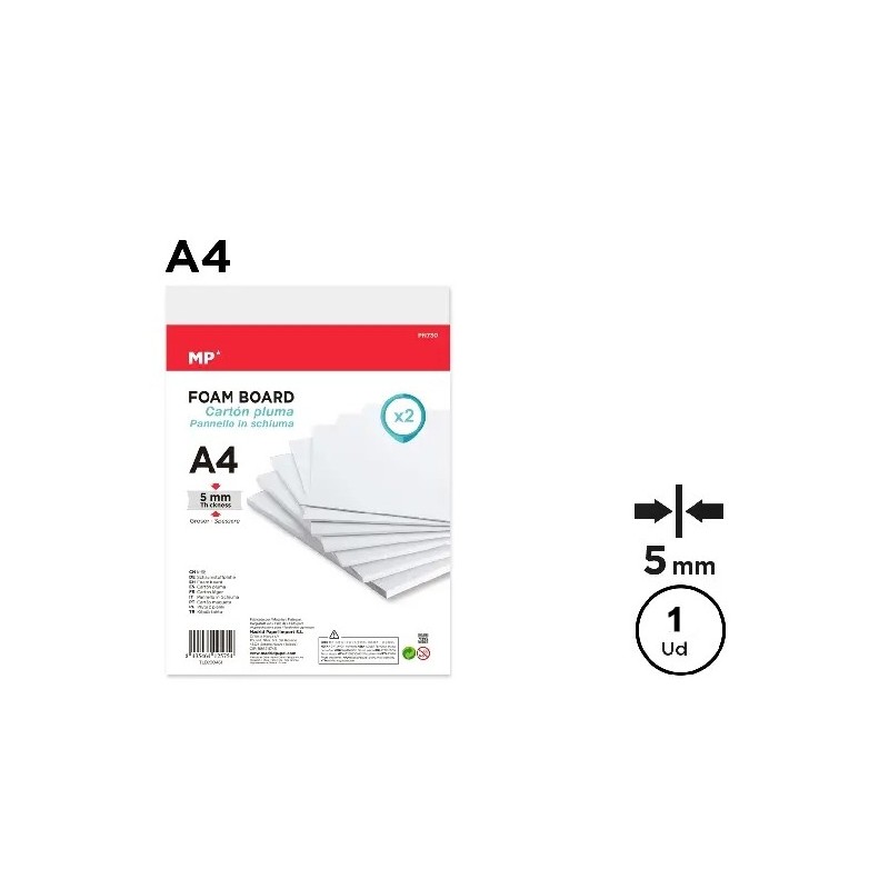 CARTON PLUMA A4 BLANCO 5mm