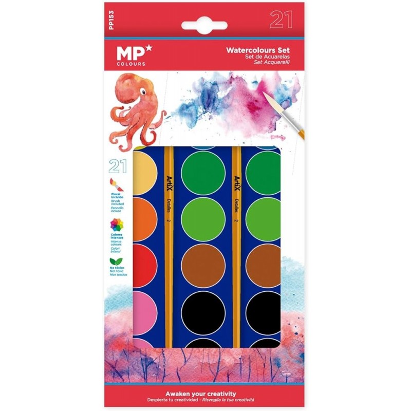 PINTURA ACUARELA 21 COLORES MP