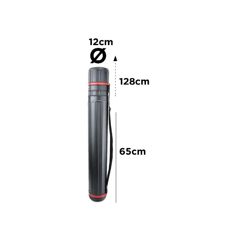 PORTAPLANO 12CM DIAMETRO 65CM-128CM DE LARGO NEGRO