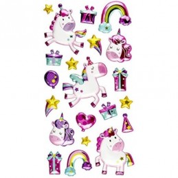 PEGATINAS STICKERS RELIEVE UNICORNIOS