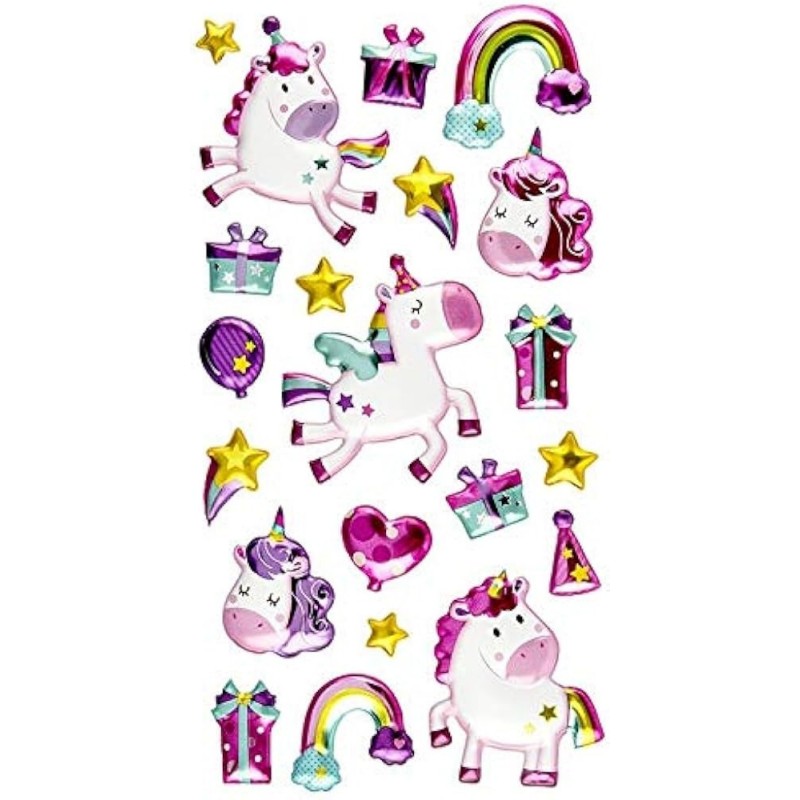 PEGATINAS STICKERS RELIEVE UNICORNIOS