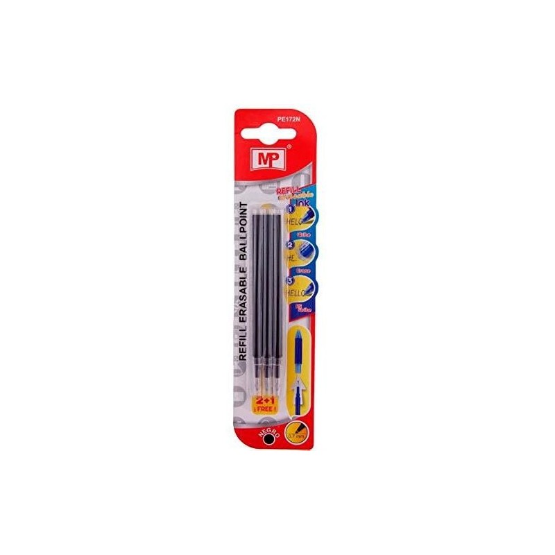 RECAMBIO PARA BOLIGRAFO BORRABLE NEGRO 3 UDS MP