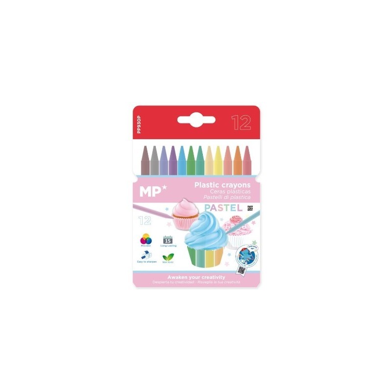 CERA PLASTICA KIDS 12 UDS PASTEL