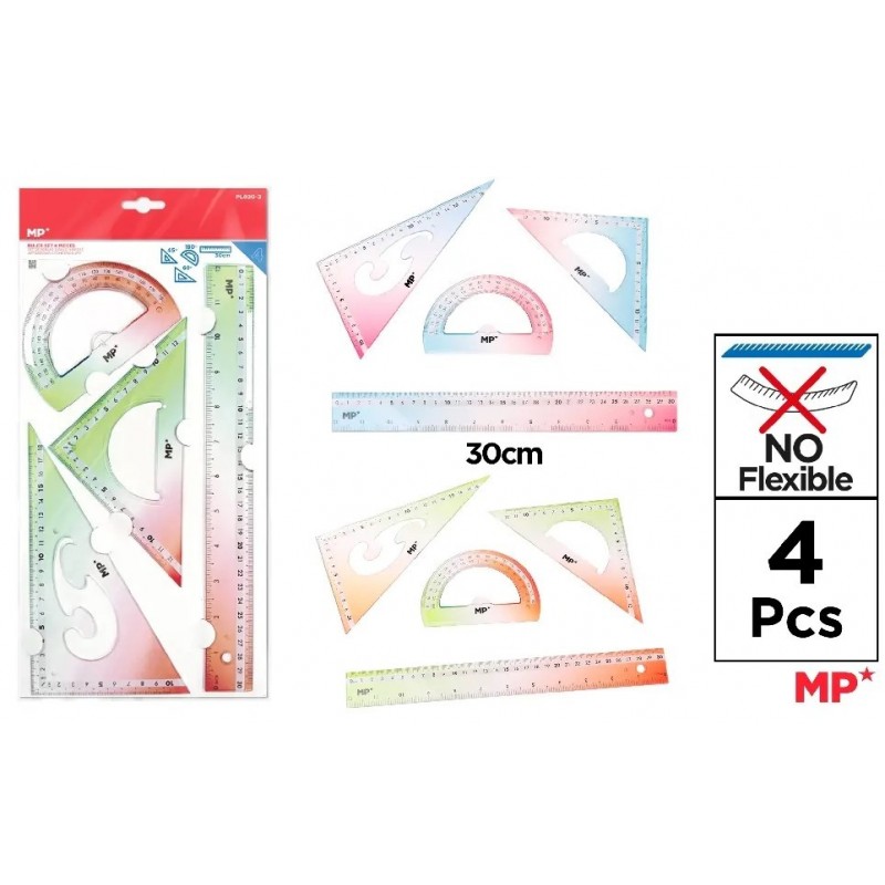 SET DE REGLA DEGRADADO 30CM