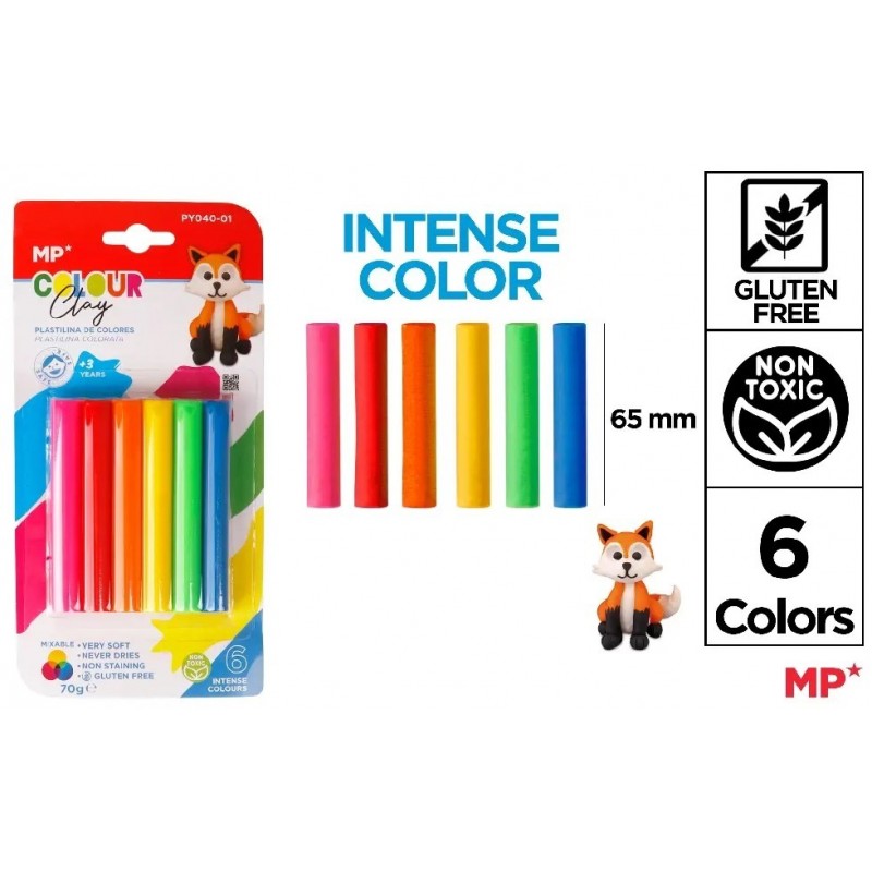 PLASTILINA 6 BARRITAS 70GRS COLORES