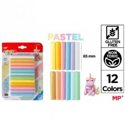 PLASTILINA 12 BARRITAS 140GR PASTEL