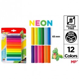 PLASTILINA 12 BARRITAS 140GR NEON