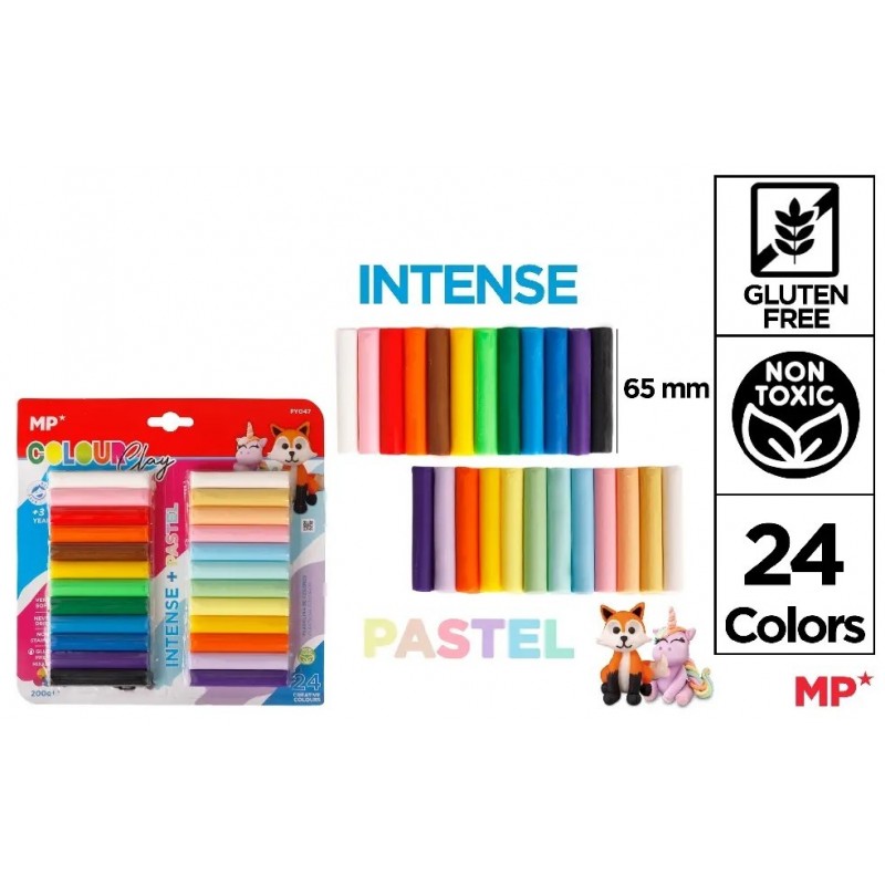 PLASTILINA 24 BARRITAS 140GR NEON