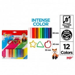 PLASTILINA 12 BARRITAS 100GR + 3 MOLDES