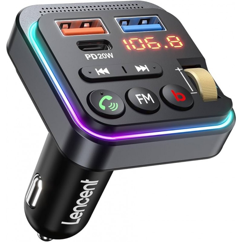 TRANSMISOR FM BLUETOOTH CON USB C 20W