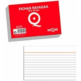 FICHAS RAYADAS NUMERO 3 (10x15CM) DEQUA QF-3