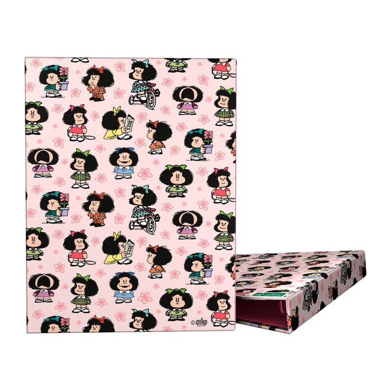 CARPETA A5 FORRADA 4 ANILLAS 20MM MAFALDA 23 UNICA