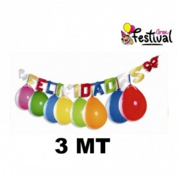 GUIRNALDA FELIZ CUMPLEAÑOS + 12 GLOBOS