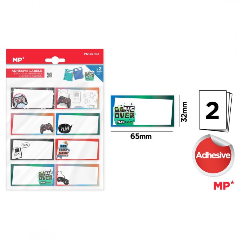 ETIQUETAS ADHESIVAS 65x32 PERSONALIZABLES 2 HOJAS