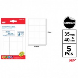 ETIQUETAS BLANCAS 35x40mm 60 uds 5 HOJAS