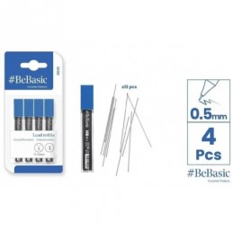 4 ESTUCHES DE MINAS DE 0.5 BEBASIC 60MM