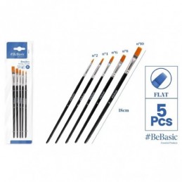 SET DE PINCELES 5UDS PLANOS BEBASIC