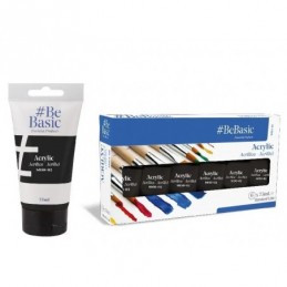 PINTURA ACRILICA NEGRA 75ML BE BASIC