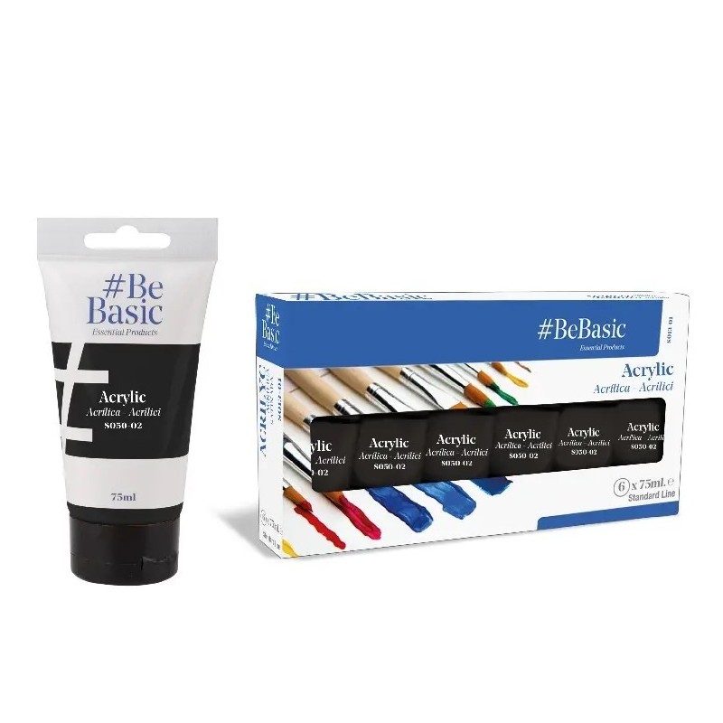 PINTURA ACRILICA NEGRA 75ML BE BASIC