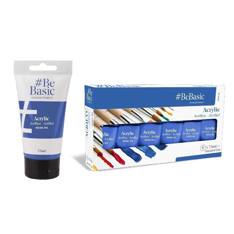 PINTURA ACRILICA AZUL CIAN PROFUNDO 75ML BE BASIC