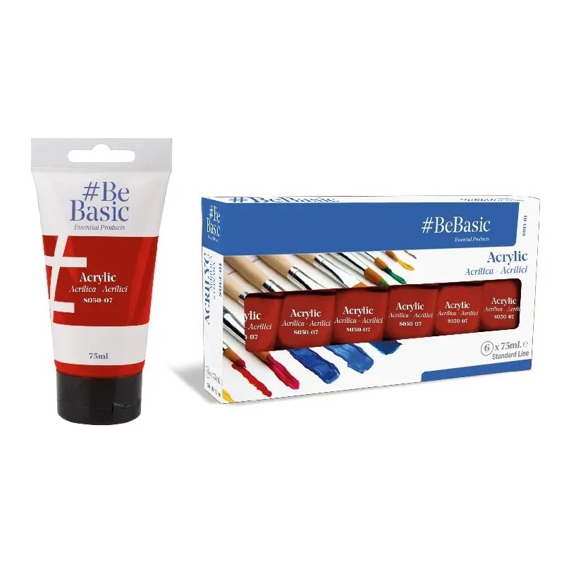 PINTURA ACRILICA ROJO CARMESI 75ML BE BASIC