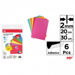 GOMA EVA CON ADHESIVO 6UDS 20x30 CM