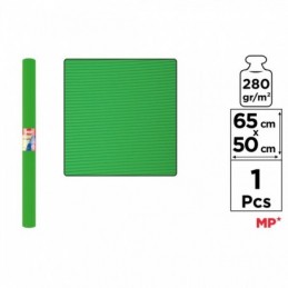 PAPEL ONDULADO COLOR VERDE