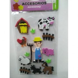 PEGATINAS GOMA EVA BOTE GRANJA