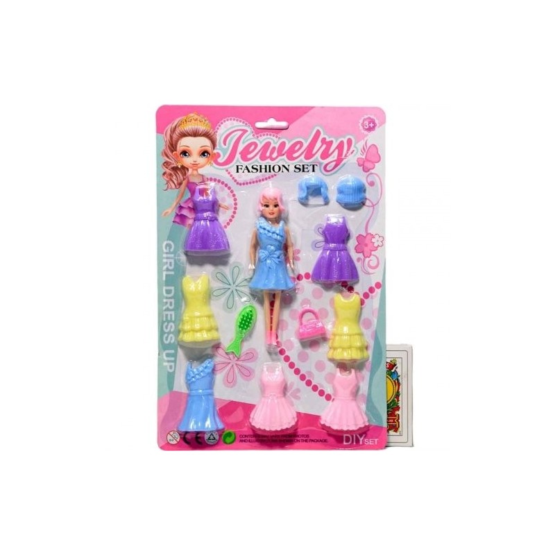 MUÑECA VESTIDOS 9 PIEZAS BLISTER